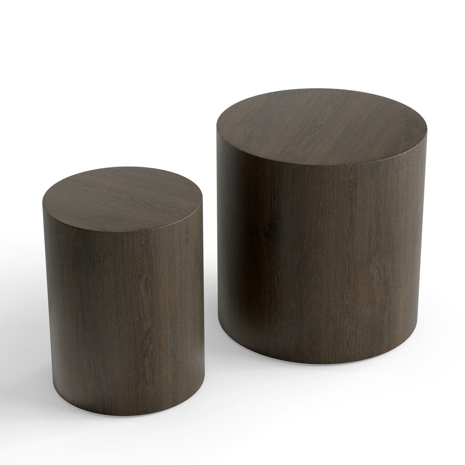 Modern Round Nesting Coffee Table Set of 2 – Space-Saving Wood Tables for Living Room - Image 2