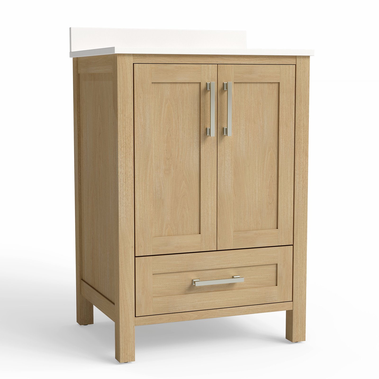 24 Inch Modern Bathroom Vanity with Quartz Countertop, Soft-Close Door & Drawer, Space-Saving Single Sink Vanity - Image 8