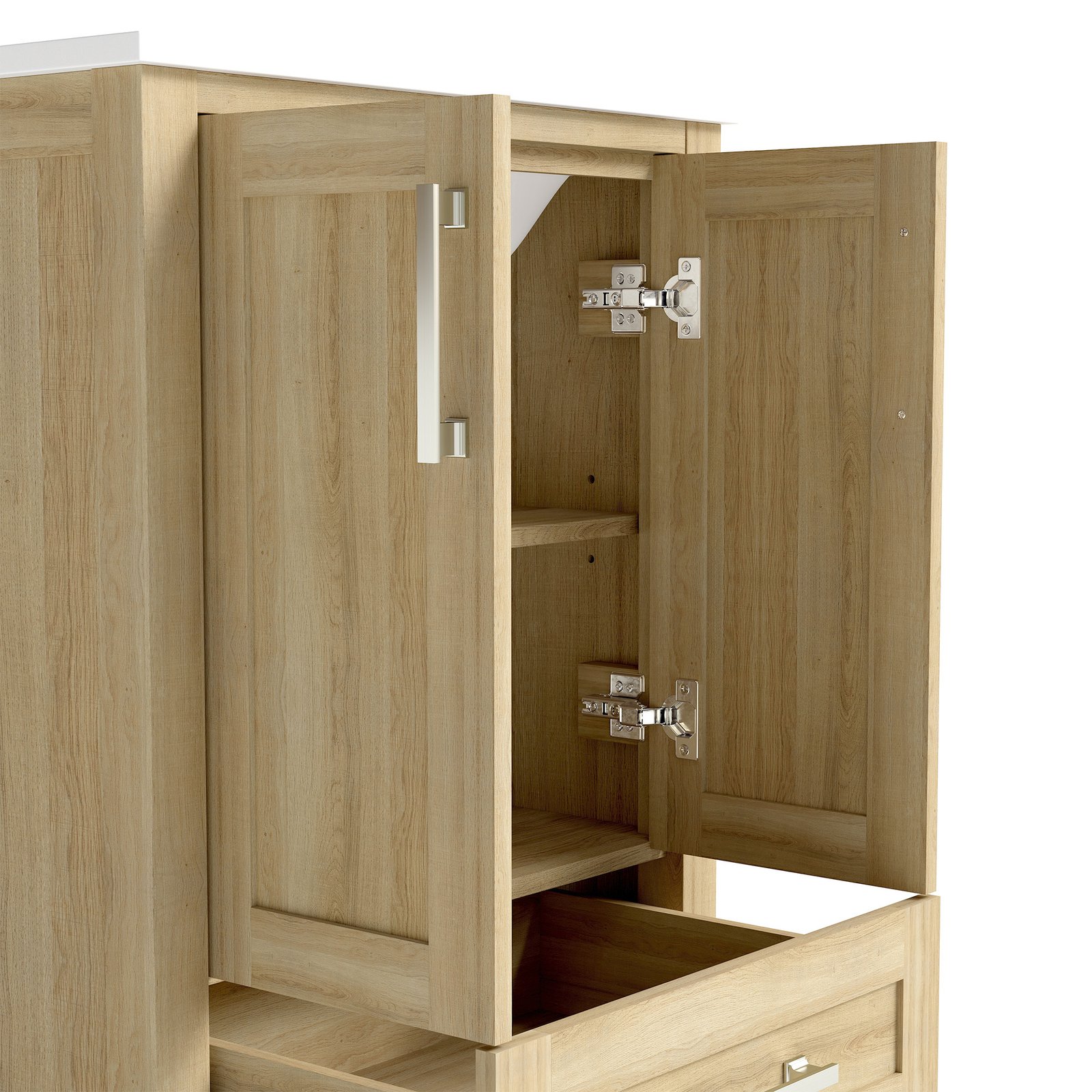 24 Inch Modern Bathroom Vanity with Quartz Countertop, Soft-Close Door & Drawer, Space-Saving Single Sink Vanity - Image 7