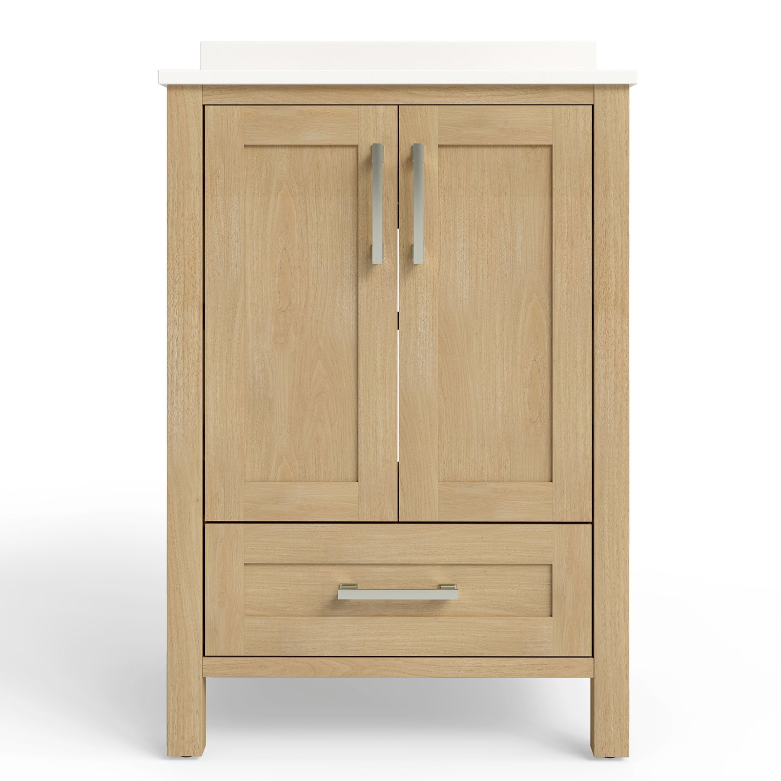 24 Inch Modern Bathroom Vanity with Quartz Countertop, Soft-Close Door & Drawer, Space-Saving Single Sink Vanity - Image 9