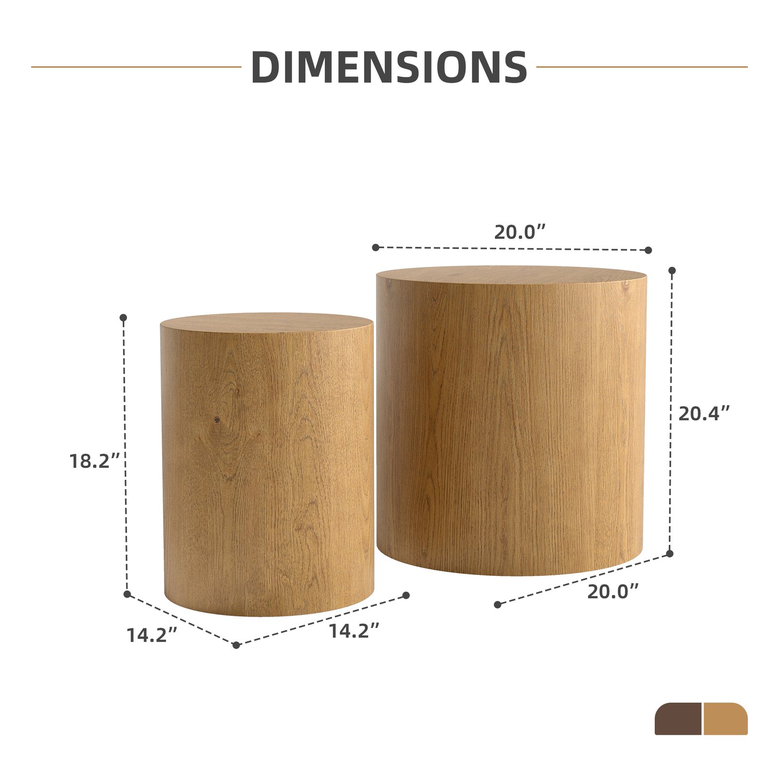 Modern Round Nesting Coffee Table Set of 2 – Space-Saving Wood Tables for Living Room - Image 4