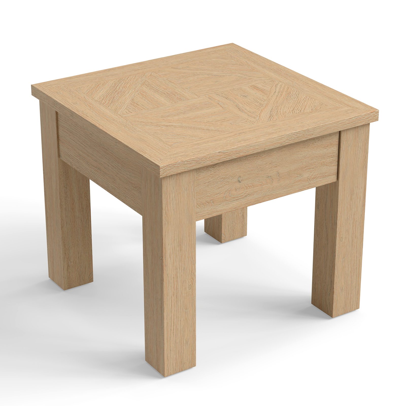 Modern Solid Wood End Table with Diamond Inlay Drawer | OEM & Wholesale Furniture Manufacturer - Image 6