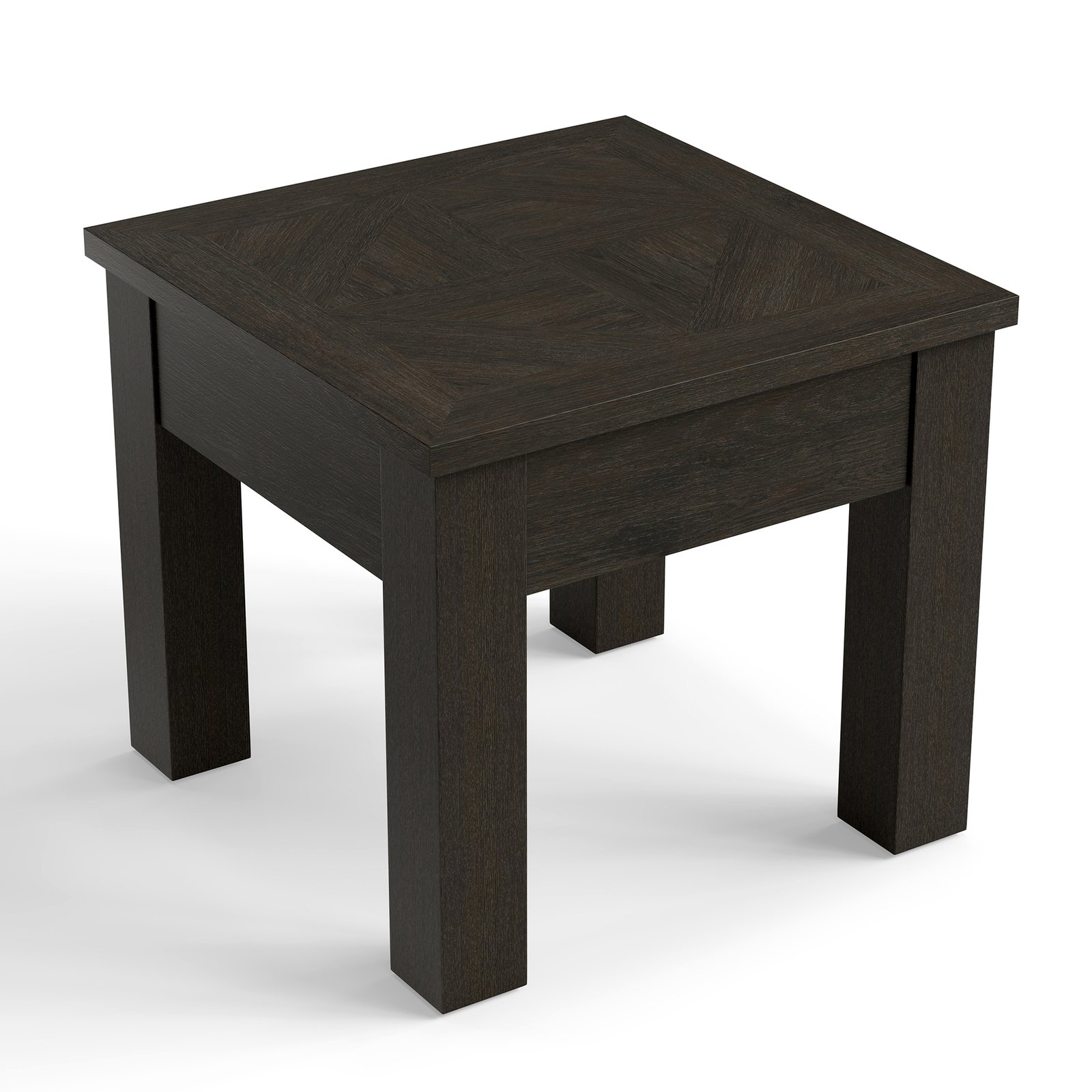 Modern Solid Wood End Table with Diamond Inlay Drawer | OEM & Wholesale Furniture Manufacturer - Image 7