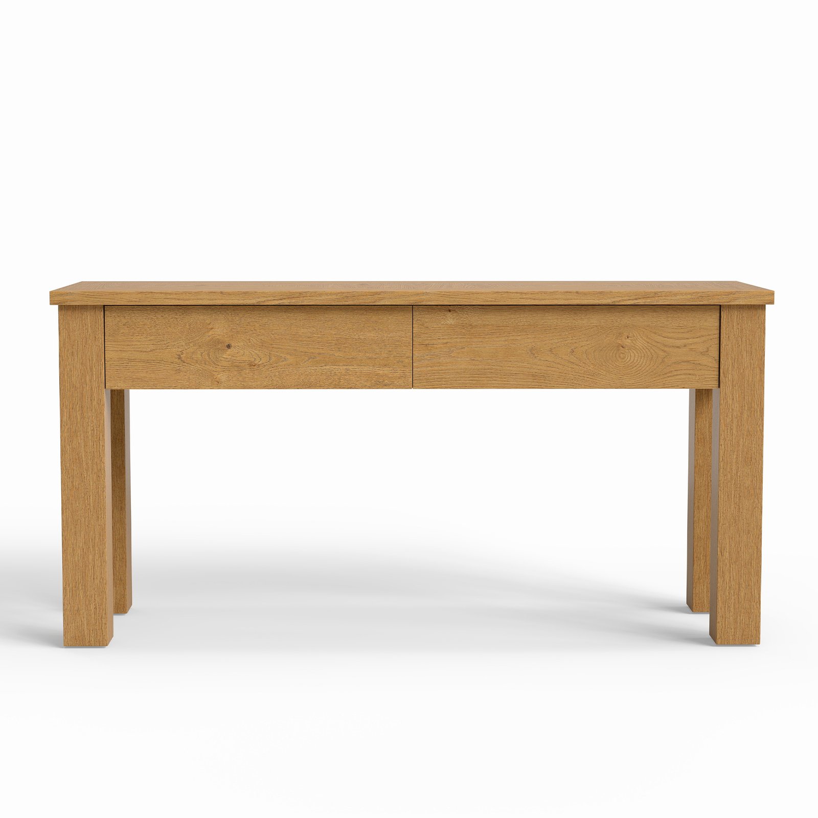 Modern Oak Console Table with 2 Drawers for Entryway, Hallway & Living Room