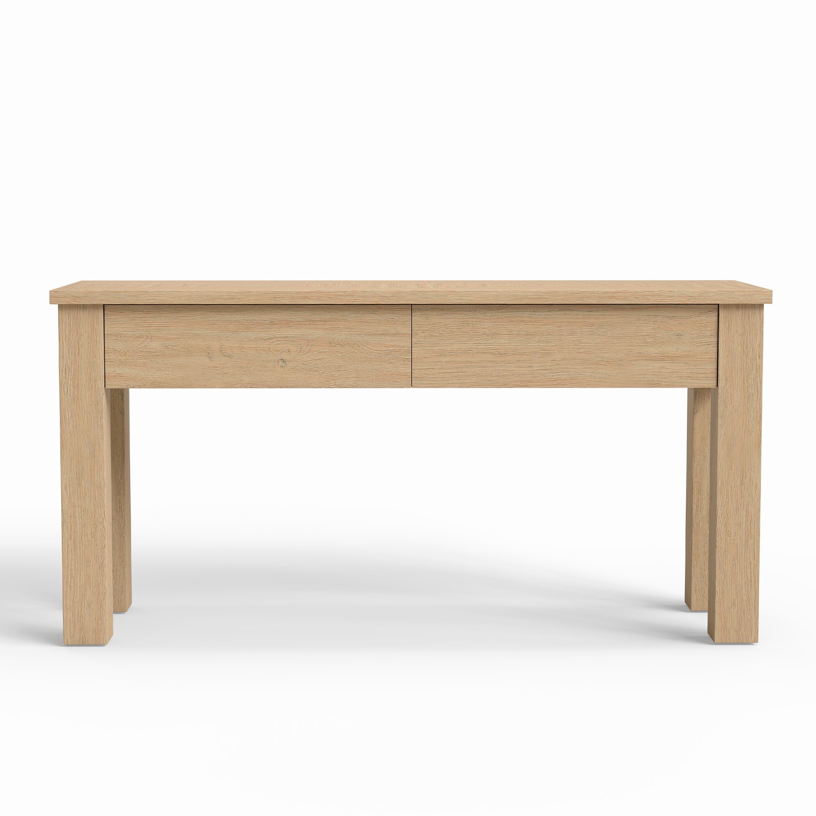 Modern Oak Console Table with 2 Drawers for Entryway, Hallway & Living Room - Image 2