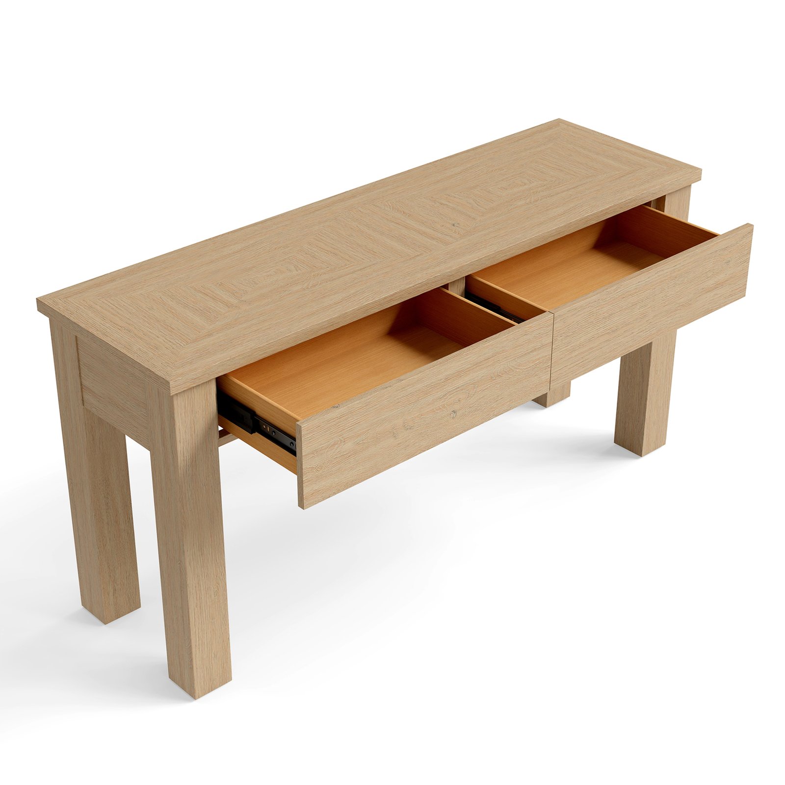 Modern Oak Console Table with 2 Drawers for Entryway, Hallway & Living Room - Image 4