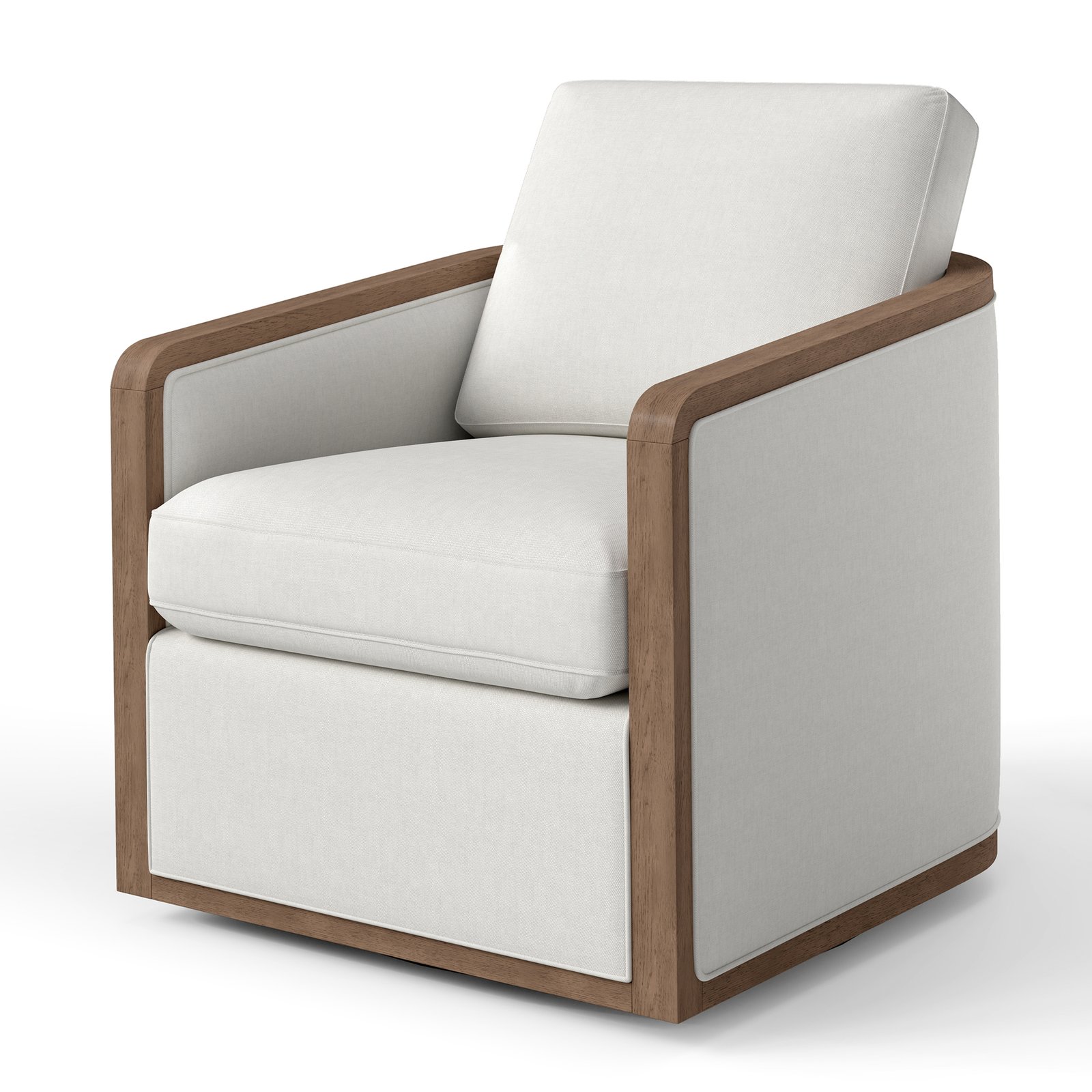 Clarisse Solid Wood Upholstered Swivel Armchair | OEM & Wholesale Supplier