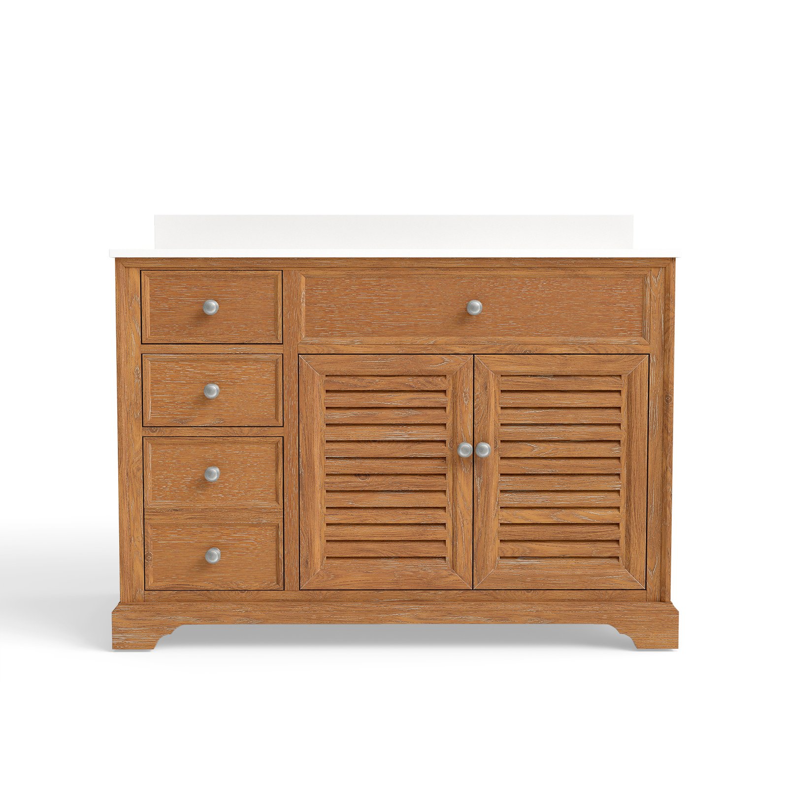 48" Solid Wood Bathroom Vanity with Quartz Countertop & Ceramic Sink | OEM & Wholesale Manufacturer