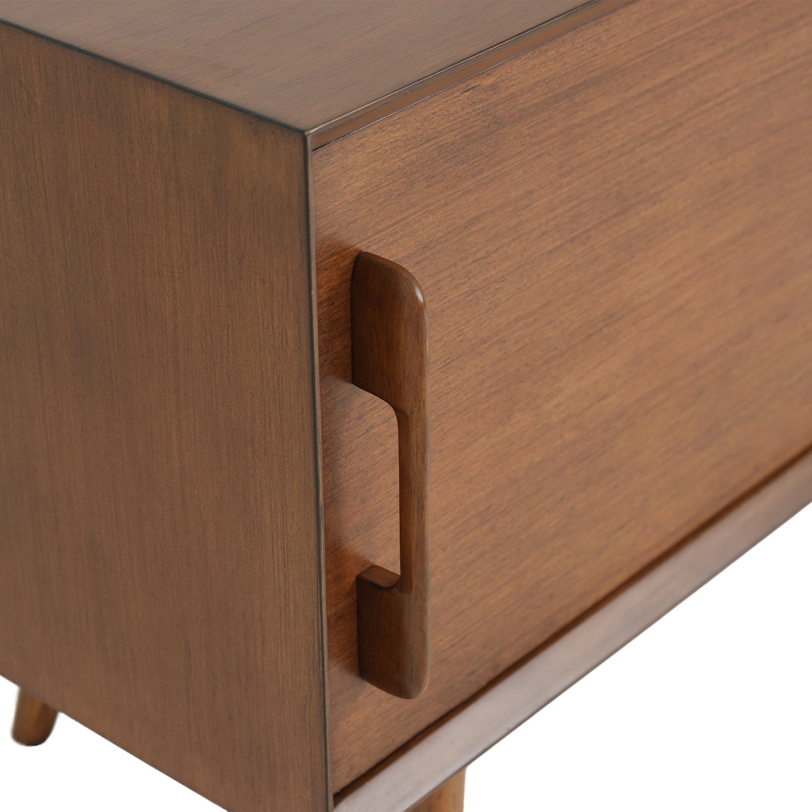 55“ Mid-Century Modern Solid Wood TV Stand with Storage Cabinet | OEM & Wholesale Manufacturer - Image 7