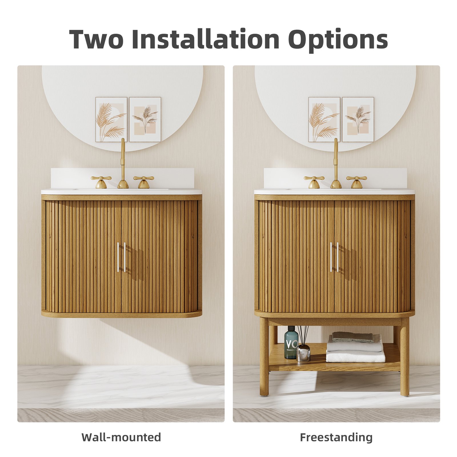 Modern Bathroom Vanity Manufacturer | Freestanding & Wall-Mounted Vanity with Engineered Stone Countertop - Image 4