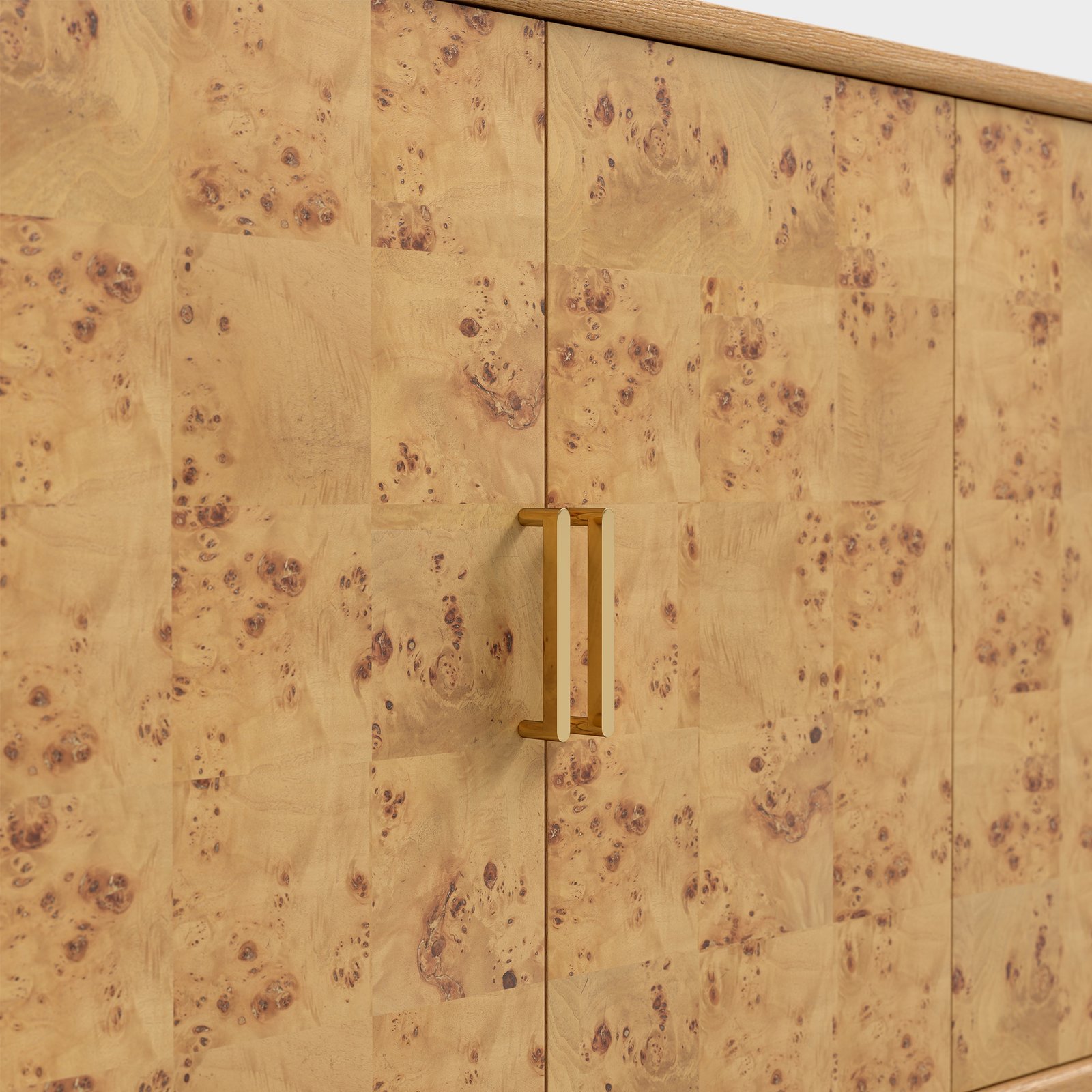 Mid-Century Burl Wood Sideboard Cabinet with 4 Doors | OEM & Wholesale Furniture Supplier - Image 6