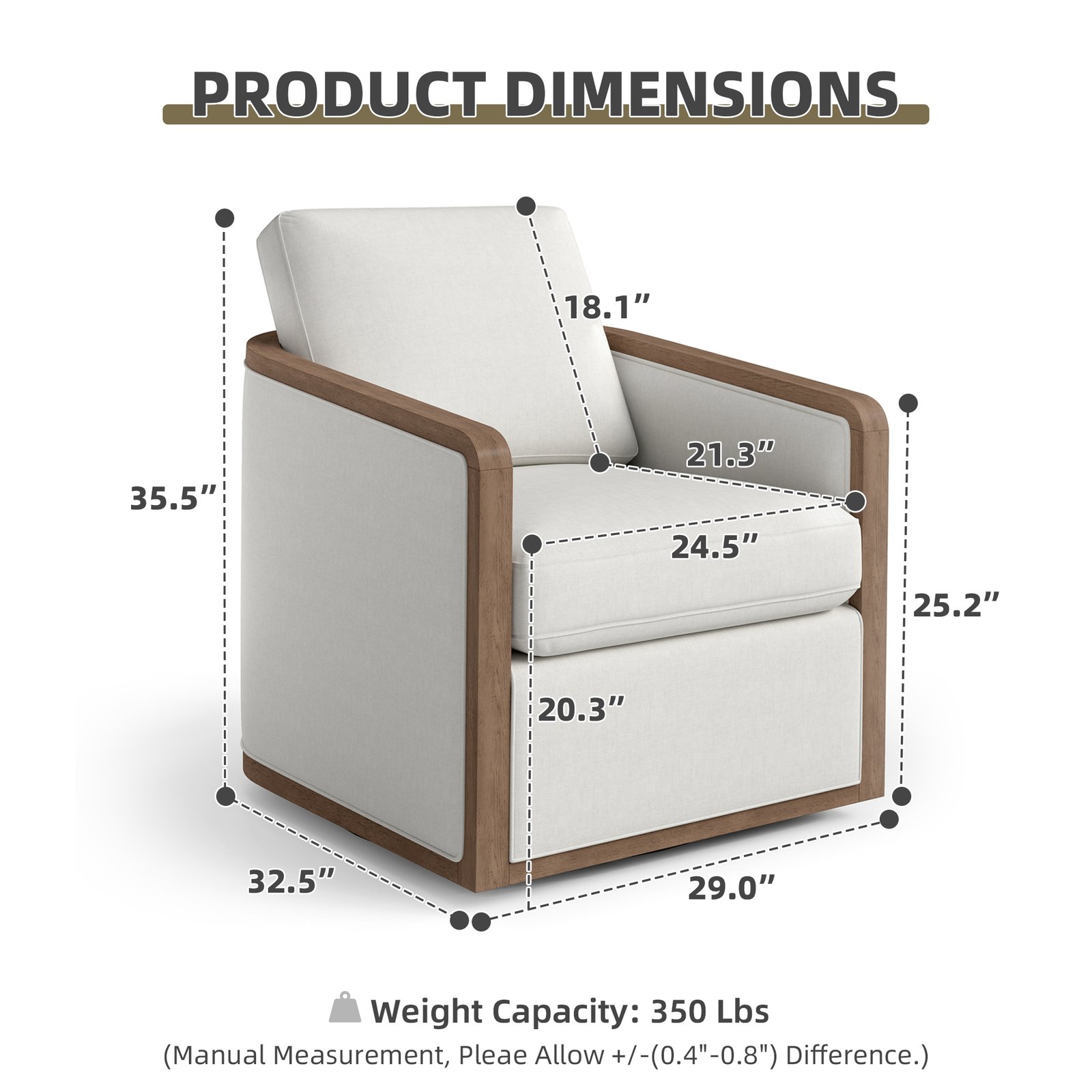 Clarisse Solid Wood Upholstered Swivel Armchair | OEM & Wholesale Supplier - Image 3