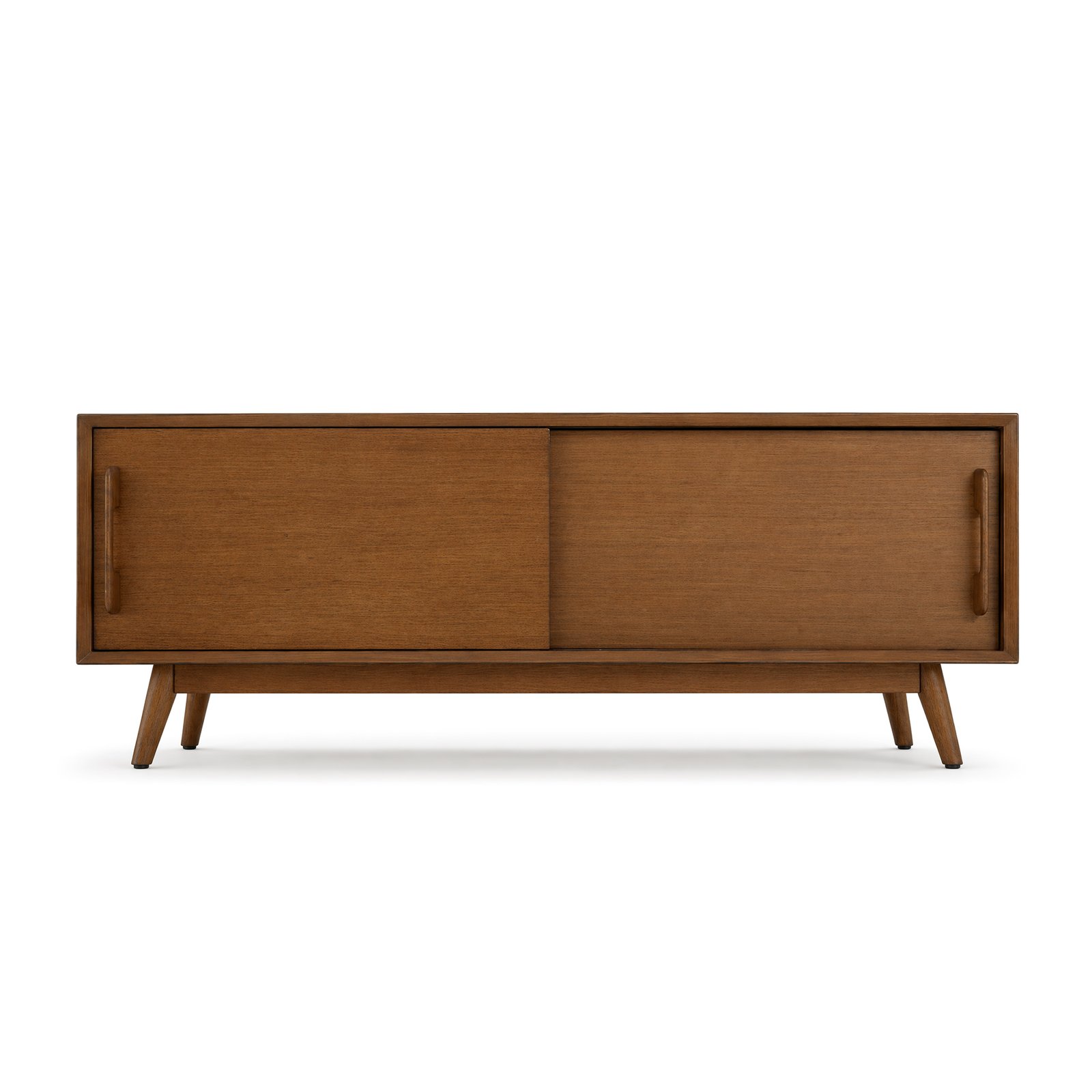 55“ Mid-Century Modern Solid Wood TV Stand with Storage Cabinet | OEM & Wholesale Manufacturer - Image 3