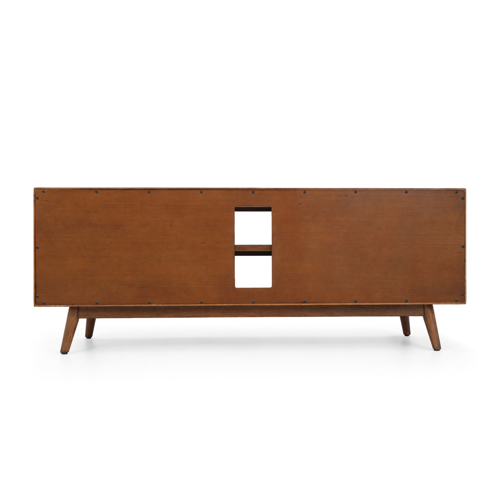 55“ Mid-Century Modern Solid Wood TV Stand with Storage Cabinet | OEM & Wholesale Manufacturer - Image 5