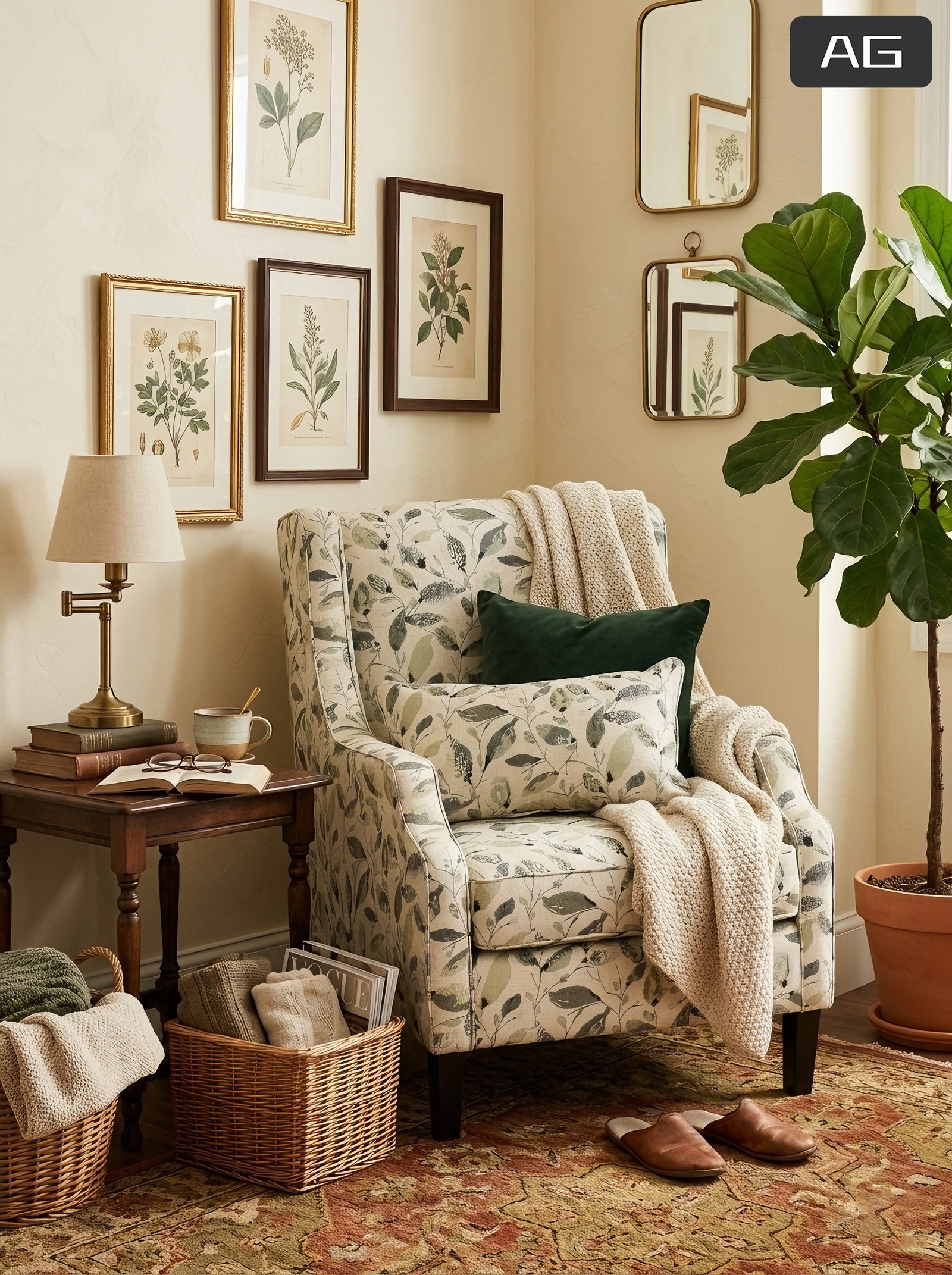 Traditional Upholstered Wingback Accent Chair with Paisley Fabric | Custom Lounge Chair for Living Room & Hospitality (Copy)