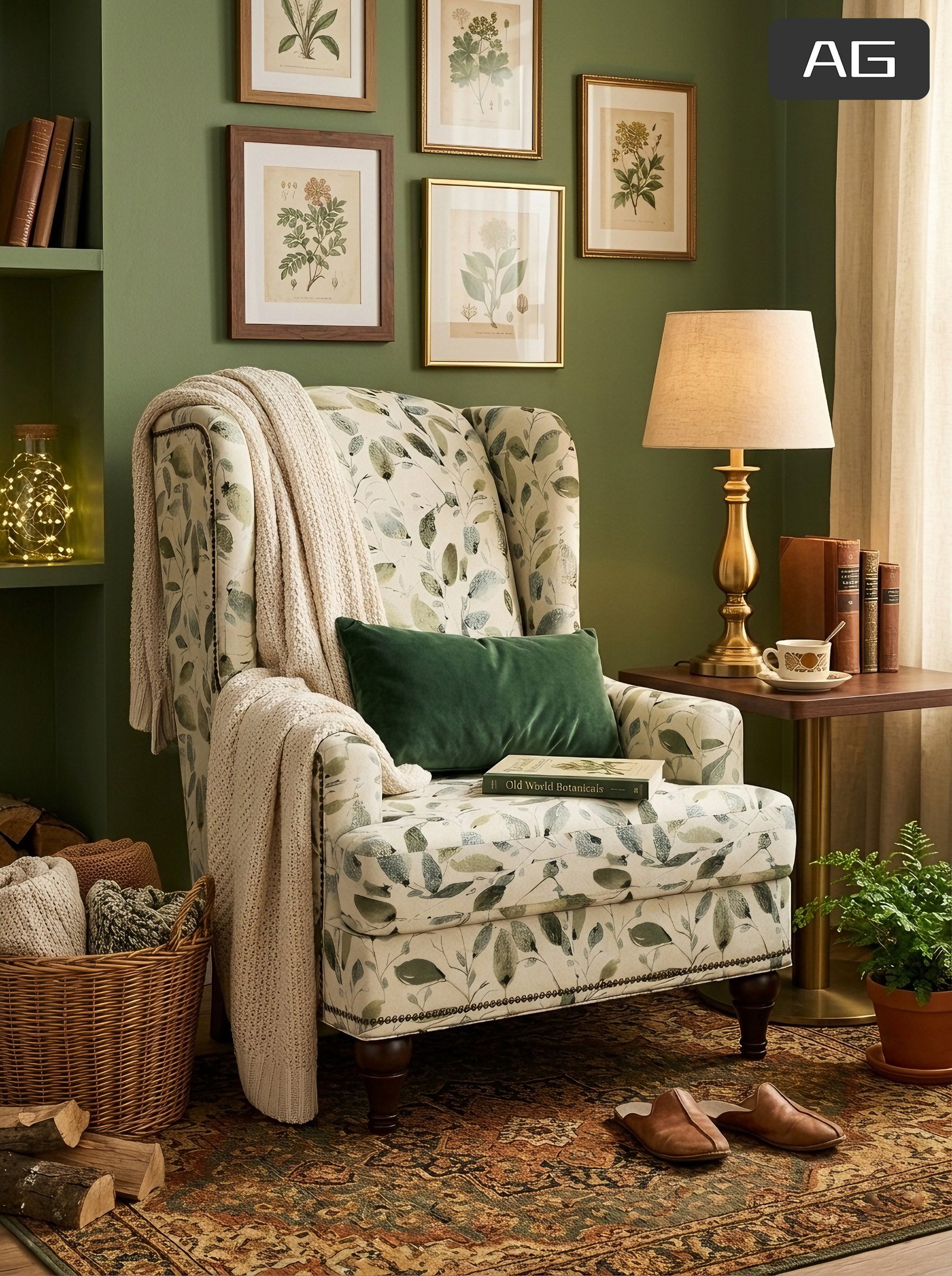 Traditional Upholstered Wingback Accent Chair with Paisley Fabric | Custom Lounge Chair for Living Room & Hospitality - Image 2
