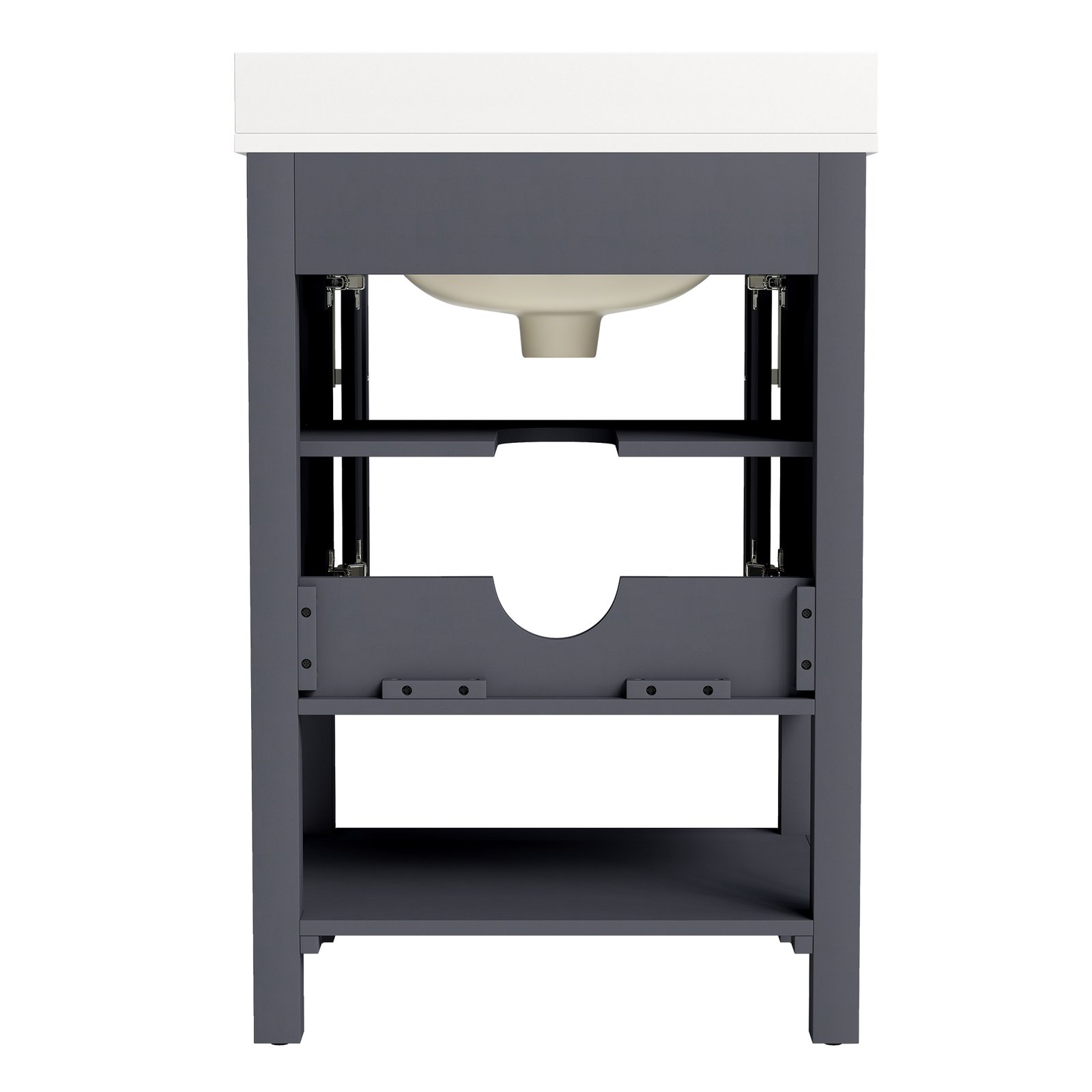 24 Inch Modern Bathroom Vanity with Engineered Wood Cabinet & Quartz Countertop | OEM & Wholesale Supplier - Image 4
