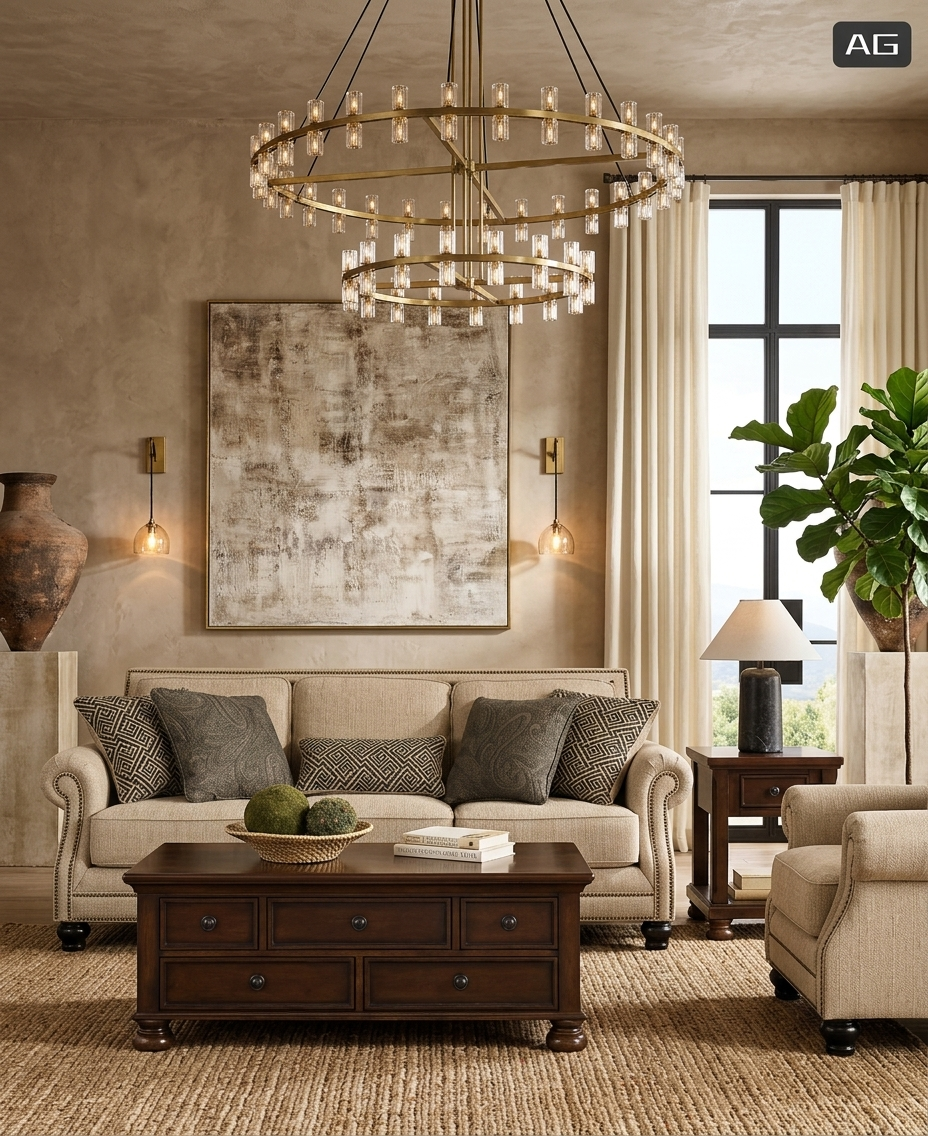 American Style Upholstered Solid Wood Sofa Set | Custom Fabric Living Room Sofa Manufacturer - Image 2
