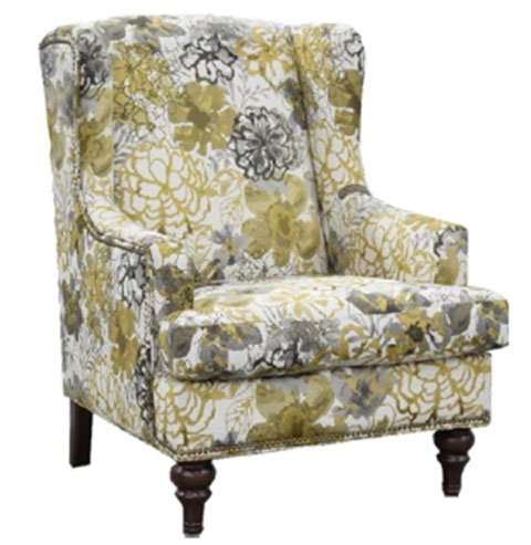 Traditional Upholstered Wingback Accent Chair with Paisley Fabric | Custom Lounge Chair for Living Room & Hospitality - Image 3