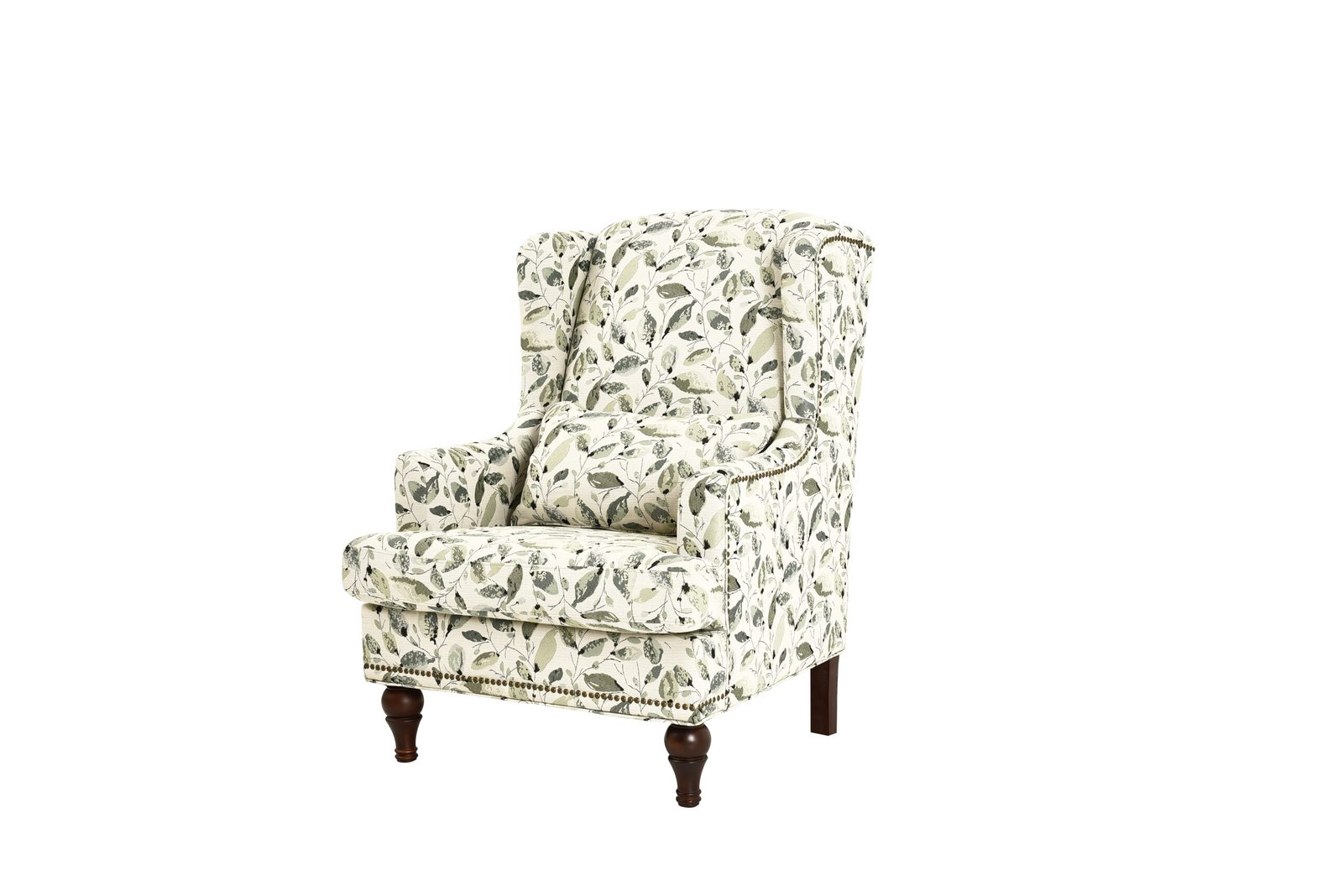 Traditional Upholstered Wingback Accent Chair with Paisley Fabric | Custom Lounge Chair for Living Room & Hospitality - Image 4