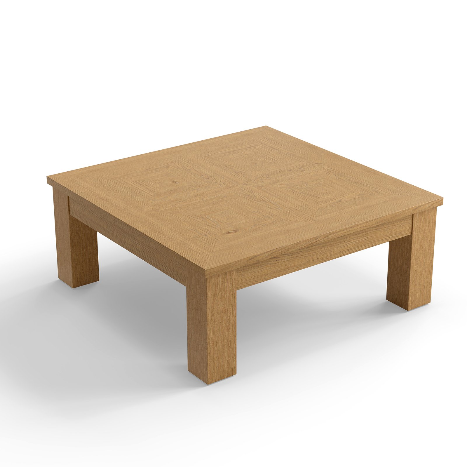 Custom Solid Wood End Table with Diamond Inlay & Storage Drawer | OEM Furniture Manufacturer